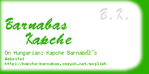 barnabas kapche business card